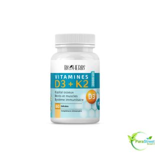 BIOHERBS VITAMINES D3+K2 60 GELULES