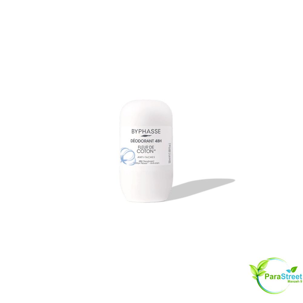 BYPHASSE DEODORANT ROLL ON ANTI TACHES FLEUR DE COTON 50ML